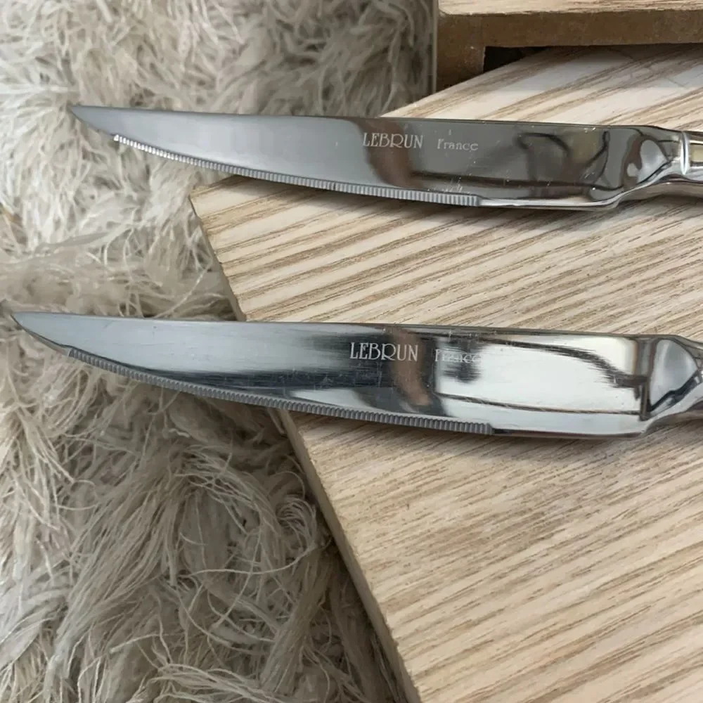 LeBrun‎ France Fiddle Oar Stainless Steel Set of 5 Steak Knives